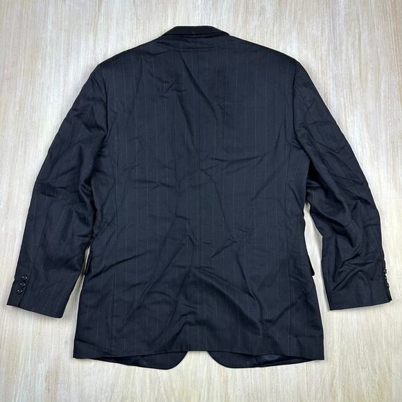 Bachrach Pinstripe 100% Worsted Wool 3 Button Men's Business Blazer Jacket 44L - Picture 5 of 13